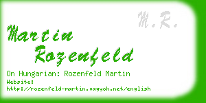 martin rozenfeld business card